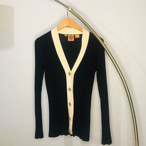 TORY BURCH RIBBED SIMONE CARDIGAN